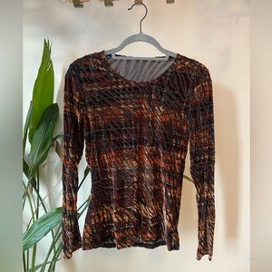 ✨ Multi-colour top with mesh stripe detail - S/M ✨